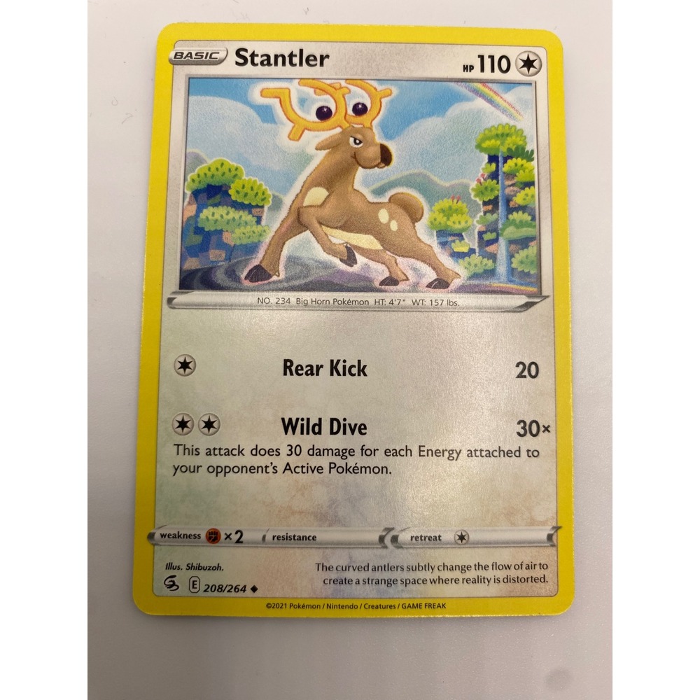 Pokemon Trading Card Yellow Stantler 208/264 Fusion Strike Uncommon Gaming World
